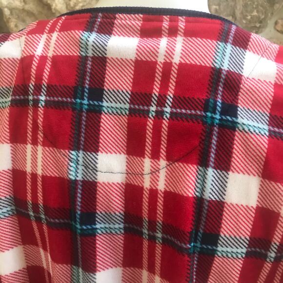 Nautica Red Plaid Fleece Pajama Long Sleeve Top & Bottom Set Women's Size Small - Picture 6 of 7
